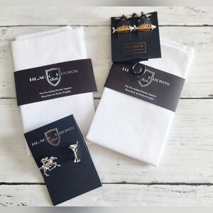Men's Black Brown 1826/14th & Union Pocket Square/ Cufflinks/ Lapel Pins Bundle